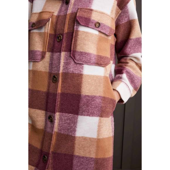 NEW TRIBAL long knit shacket in deep rose - Picture 3 of 4